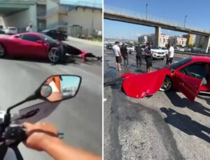 17 milyon liralık Ferrari, resmen hurdaya döndü