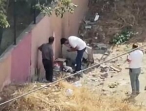 Okul önünde uyuşturucu kullanırken önce kameralara, sonra polise yakalandılar