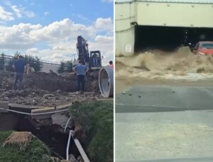 İSKİ’nin çalışması sırasında boru patladı, AVM otoparkını su bastı! Araçlarını zor kurtardılar
