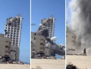 İsrail Ordusu Gazze’deki en yüksek binayı yerle bir etti