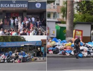 İzmir Buca’da maaş alamadıkları için iş bırakan işçilerin eylemi bitti