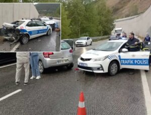 Kazaya müdahale etmeye giden polis ekibi kaza yaptı! Bilanço ağır