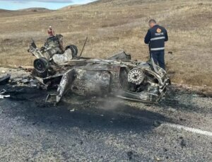 Bayburt’ta trafik kazası: 1 kişi yanarak hayatını kaybetti