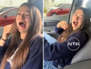 Genç kadının bir anda ağzı kaymaya başladı! Tek bir nedeni var