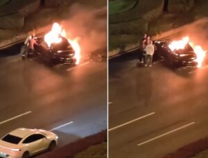 Yangında kapısı kilitli kalan araç sürücüye mezar oldu, dev marka borsada çakıldı