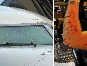 Yolcu uçağına meteor çarptı, pilot kanlar içinde kaldı