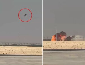 Dubai’de gösteri sırasında savaş uçağı böyle düştü