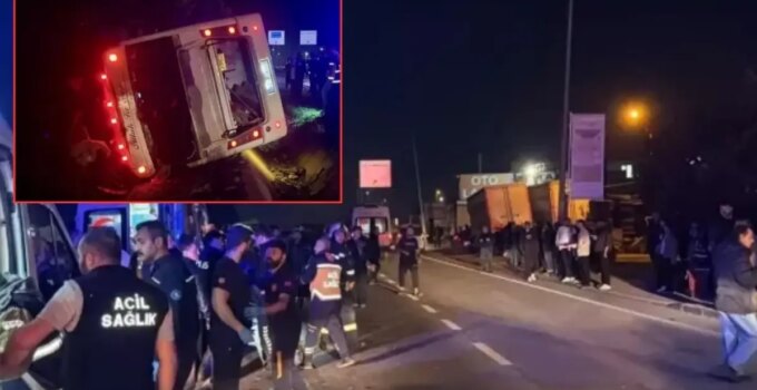 İşçi servisi ile otomobil çarpıştı! 8 yaralı var