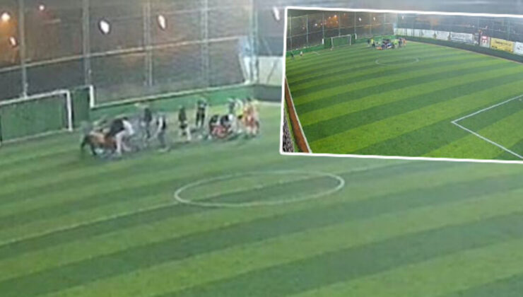 Olay anı kameraya yansıdı… Halı sahada bir anda nefessiz kaldı!