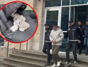 Büyük İskender portreli sikkelerle kaçarken sınırda yakalandılar