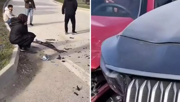 Direksiyon sınavında kurs aracı TOGG ile çarpıştı, sonuç inanılmaz