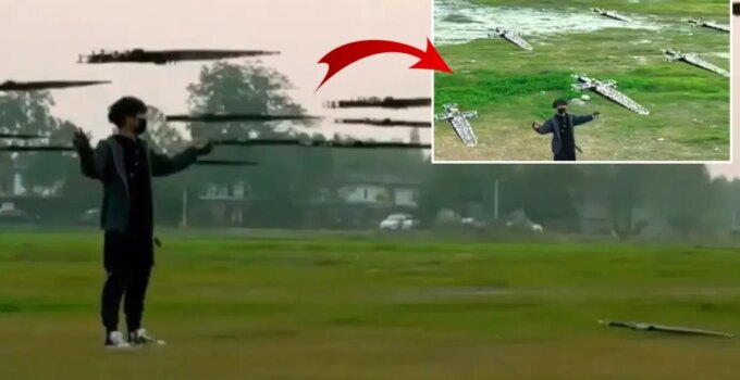 Dünya bu adamı konuşuyor! Kılıçlardan oluşan dron ordusu kurdu