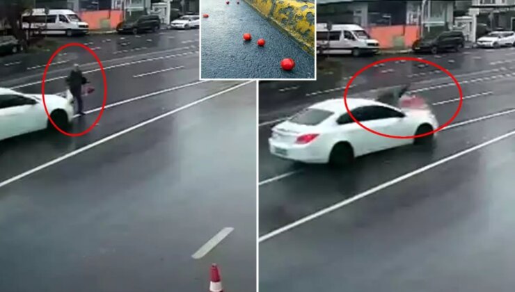 Otomobilin çarptığı yaşlı adam havada takla atıp 24 metre savruldu