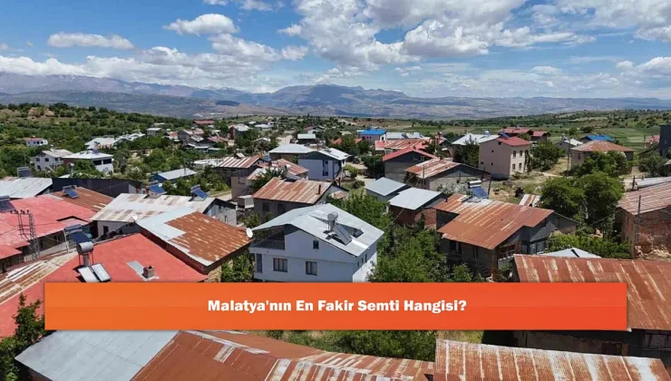 Malatya’da Sosyoekonomik Düzey Farklılıkları: Düşük Gelirli Semtler ve Gelişim Potansiyeli