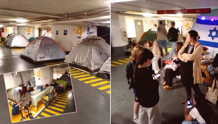 Tel Aviv’de Kapalı Otopark Sığınağa Dönüştü, NTV Görüntüledi