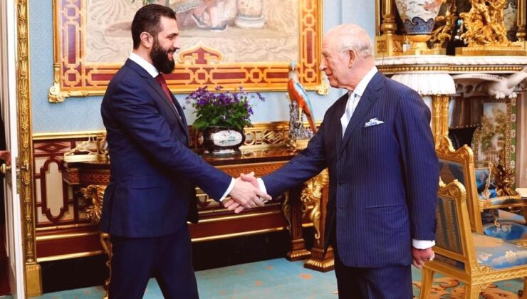 Suriye Devlet Başkanı Şara Londra’da Kral Charles ile Görüştü