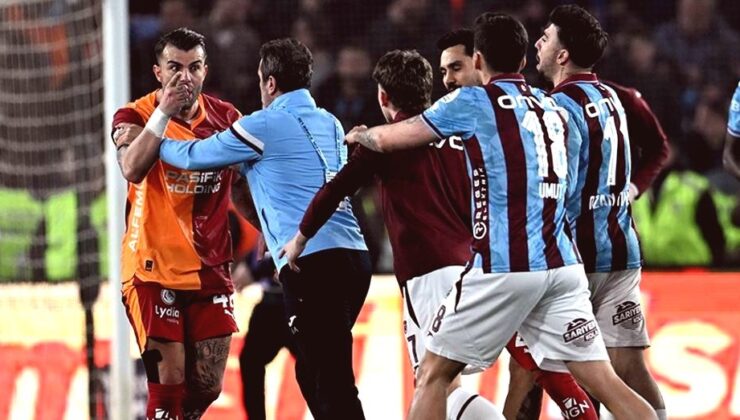 Trabzonspor’dan Galatasaray’a Karşı Galibiyet Sonrası Saha İçi Gerginlik