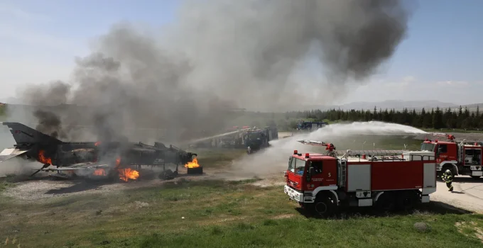 Malatya’da Hava Üssü Tatbikatı: Yangına Hızlı Müdahale