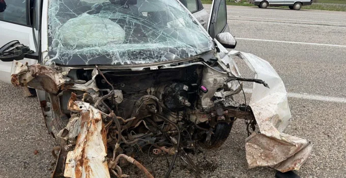 Doğanşehir’de Trafik Kazası: Araç Tabelaya Çarptı, Yaralılar Var